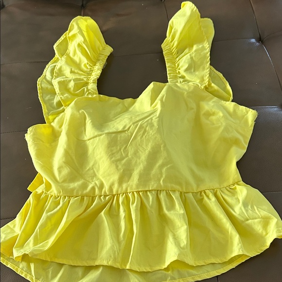 Yellow Ruffled Tank Top - Picture 4 of 7